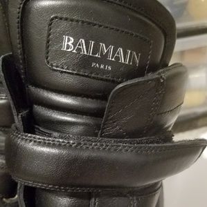 Balmain Leather High Top Sneakers
